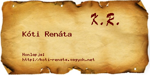Kóti Renáta névjegykártya